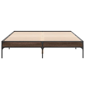 Bettgestell 160x200 cm Braun Eiche Optik
