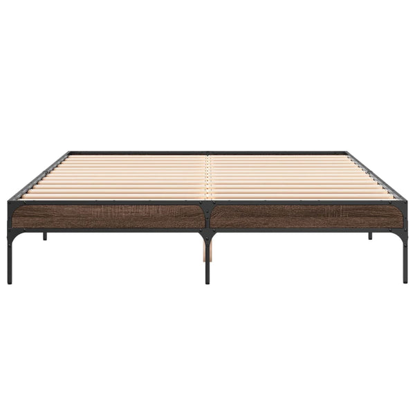 Bettgestell 160x200 cm Braun Eiche Optik