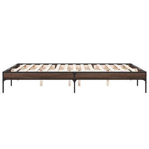 Bettgestell 160x200 cm Braun Eiche Optik