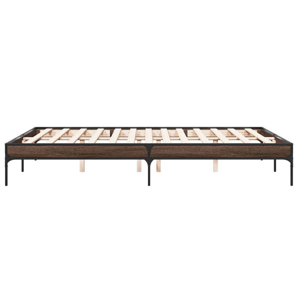 Bettgestell 160x200 cm Braun Eiche Optik