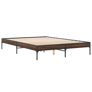 Bettgestell 160x200 cm Braun Eiche Optik