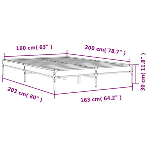 Bettgestell 160x200 cm Braun Eiche Optik