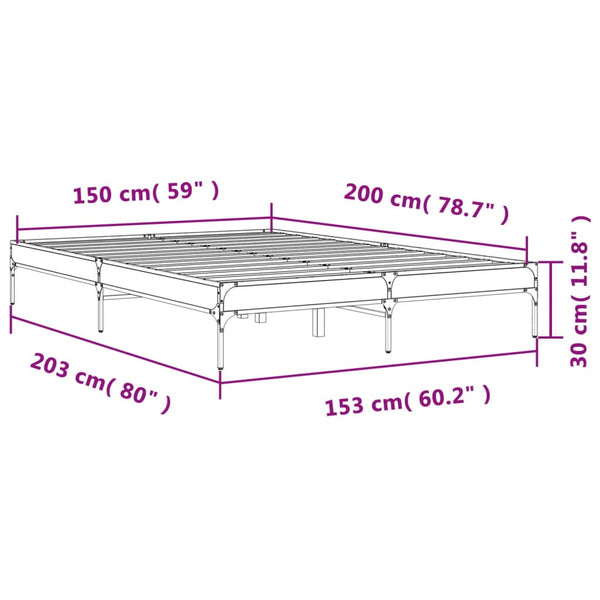 Bettgestell Schwarz 150x200 cm