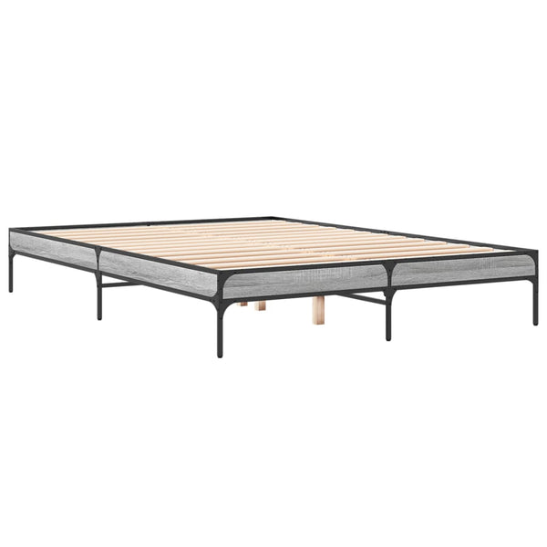 Bettgestell 150x200 cm Grau Sonoma