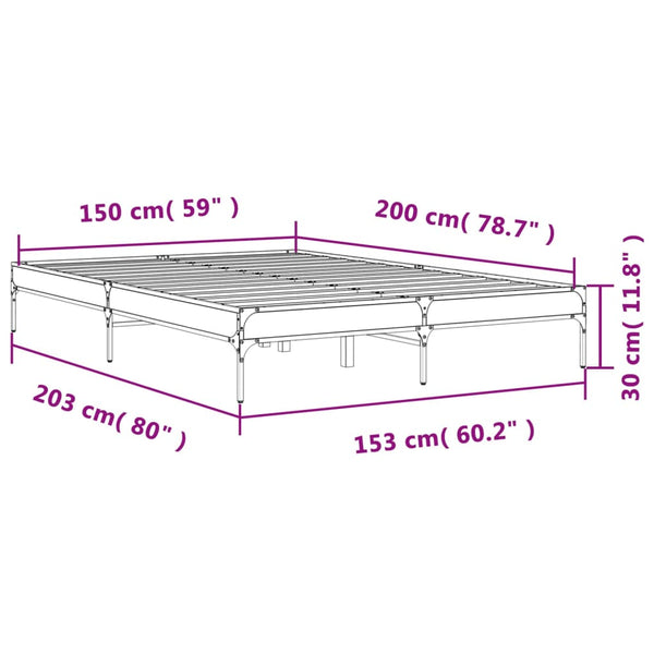 Bettgestell Braun Eichen-Optik 150x200 cm