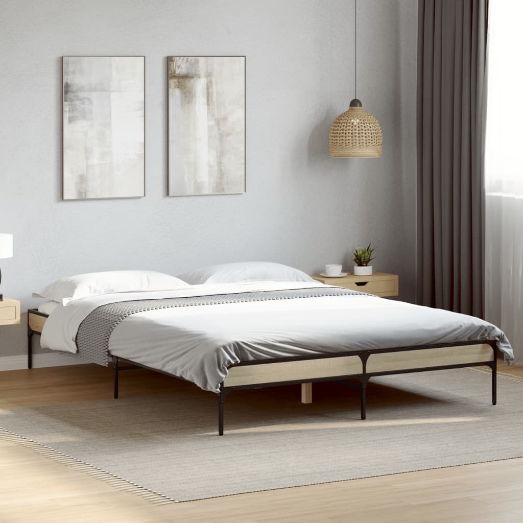 Bettgestell Sonoma-Eiche 135x190 cm