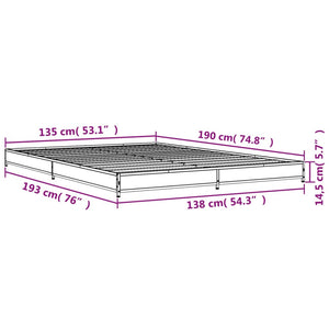 Bettgestell Schwarz 135x190 cm