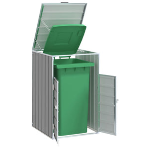 Mülltonnenbox Stahl Grau für 1 Tonne