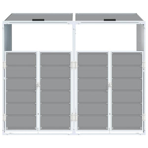 Mülltonnenbox für 2 Tonnen Grau Stahl