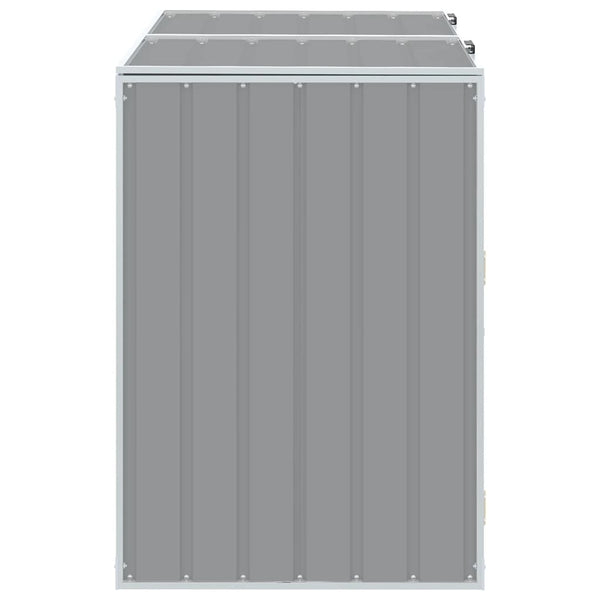 Mülltonnenbox für 2 Tonnen Grau Stahl