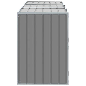Mülltonnenbox für 3 Tonnen Grau Stahl