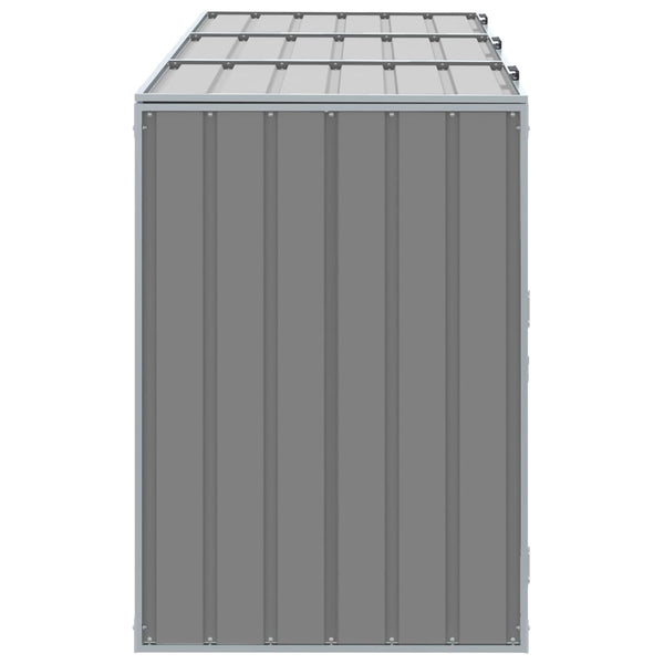 Mülltonnenbox für 3 Tonnen Grau Stahl