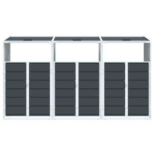 Mülltonnenbox für 3 Tonnen Anthrazit Stahl