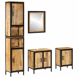 vidaXL Ensemble de meubles de salle de bain 4 pcs Fer et bois de manguier massif
