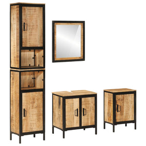 vidaXL Ensemble de meubles de salle de bain 4 pcs Fer et bois de manguier massif