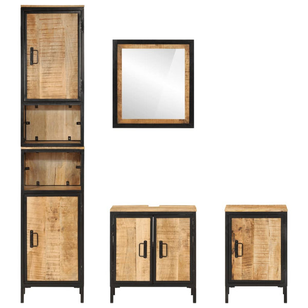 vidaXL Ensemble de meubles de salle de bain 4 pcs Fer et bois de manguier massif