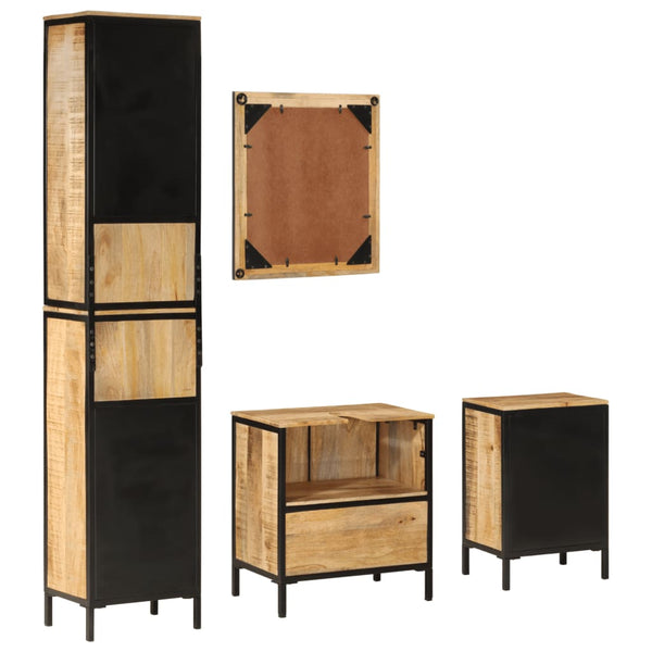 vidaXL Ensemble de meubles de salle de bain 4 pcs Fer et bois de manguier massif