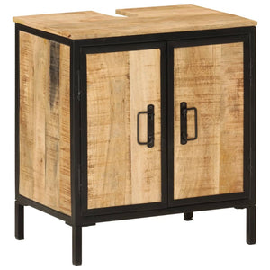 vidaXL Ensemble de meubles de salle de bain 4 pcs Fer et bois de manguier massif