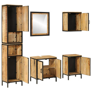 vidaXL Ensemble de meubles de salle de bain 5 pièces en fer et bois de manguier massif