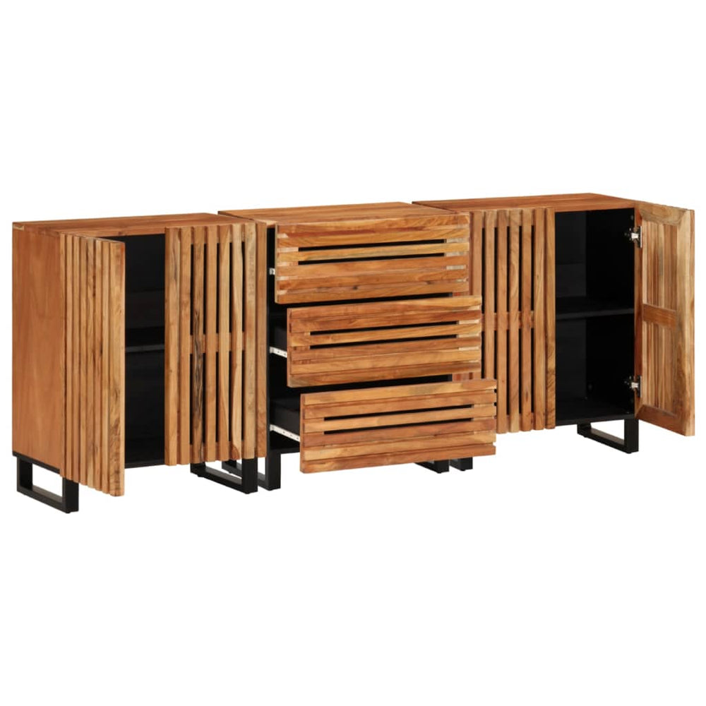 Akazie Sideboard 60x34x75cm, 3er Set