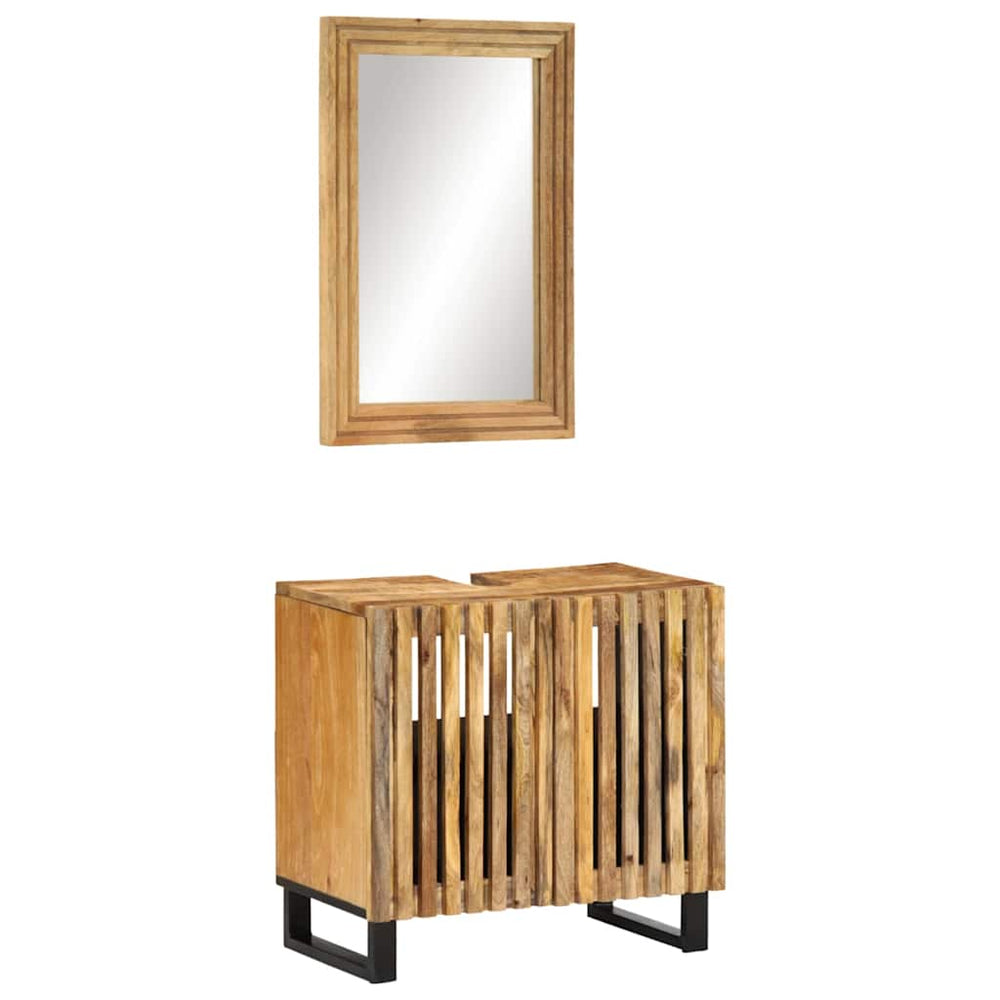 vidaXL Meuble de salle de bain 2 pcs Bois de manguier brut