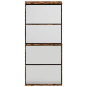 Schuhschrank mit Spiegel Räuchereiche 63x134 cm