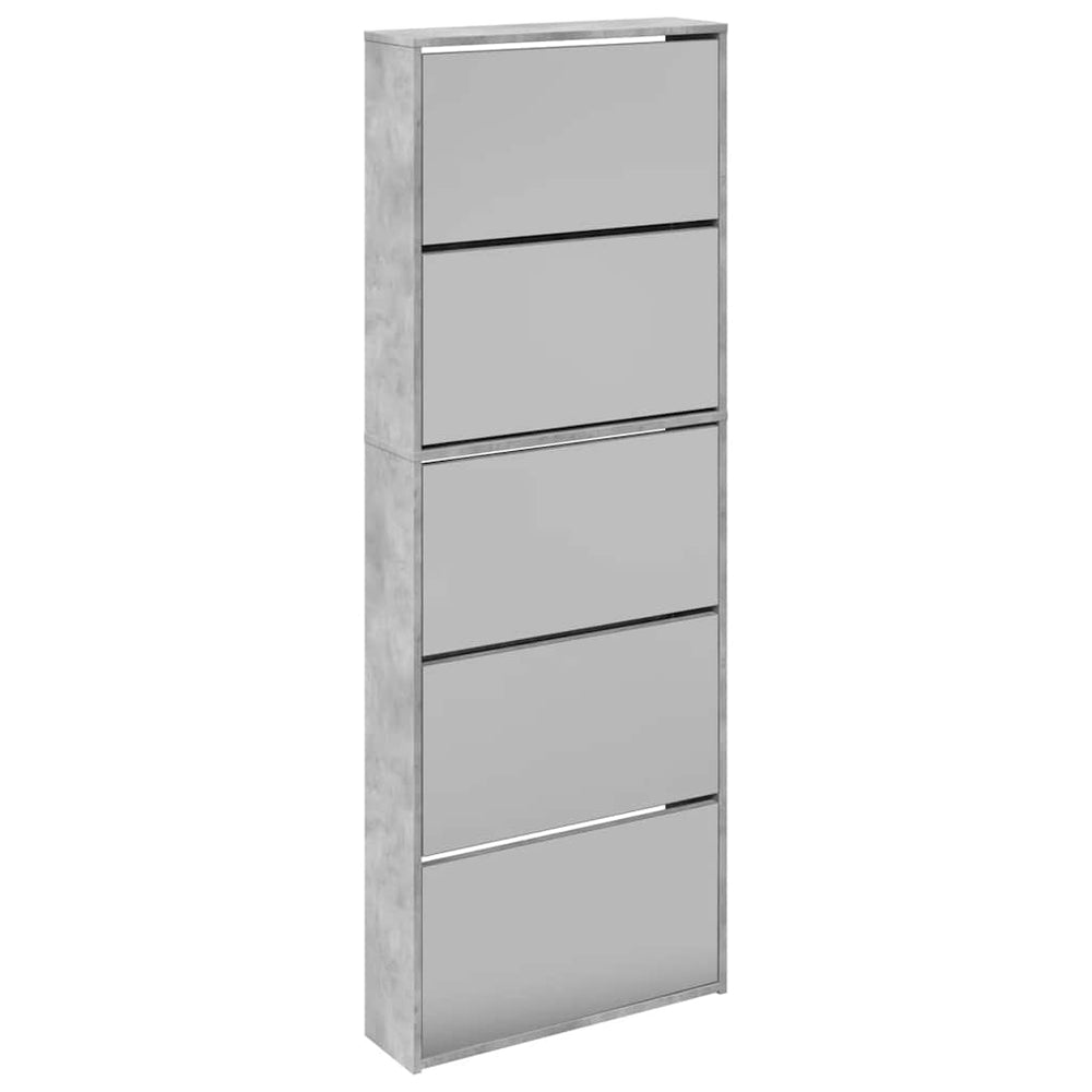 Schuhschrank mit Spiegel Betongrau 63x169,5cm