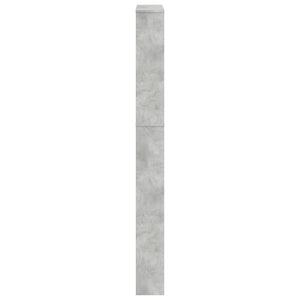 vidaXL Meuble à chaussures avec miroir 5 compartiments gris béton 63x17x169,5 cm
