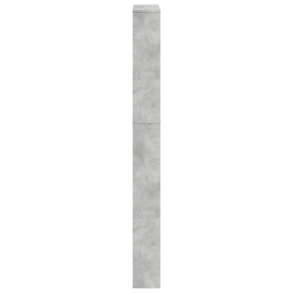 vidaXL Meuble à chaussures avec miroir 5 compartiments gris béton 63x17x169,5 cm