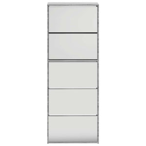 Schuhschrank mit Spiegel Grau Sonoma 63x17x169,5 cm