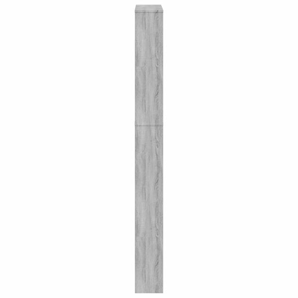 Schuhschrank mit Spiegel Grau Sonoma 63x17x169,5 cm