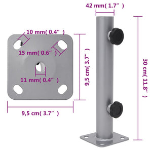 Sonnenschirmständer Stahl Silber für Ø32-38mm Schirme