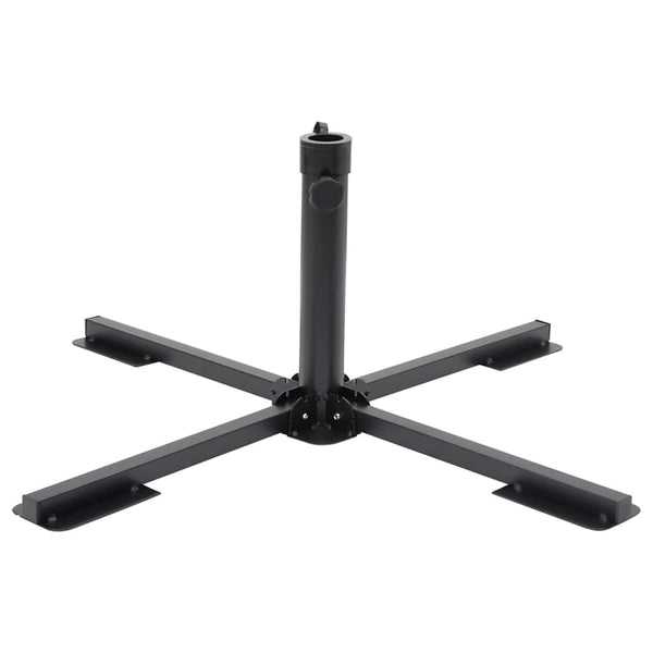 Klappbarer Sonnenschirmständer Stahl Schwarz