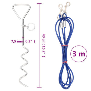 Hundeleine mit Pfahl, 3 m