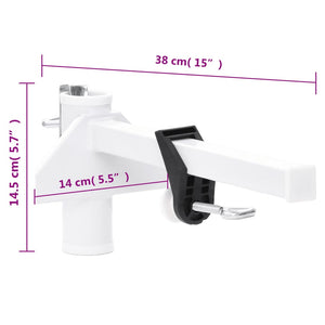 Balkon Sonnenschirmhalter Weiß Stahl 38 mm