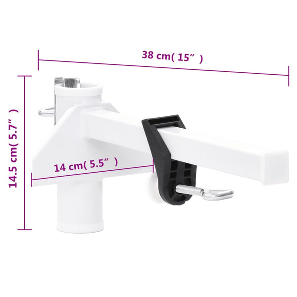 Balkon Sonnenschirmhalter Weiß Stahl 38 mm