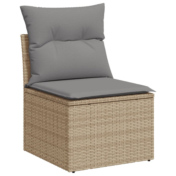 vidaXL Salon de jardin 3 pcs avec coussins Mélange beige Résine tressée