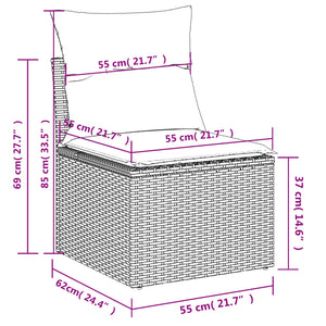 vidaXL Salon de jardin 3 pcs avec coussins Mélange beige Résine tressée