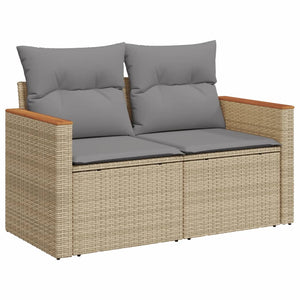 4-tlg. Garten Sofagarnitur Poly Rattan Beige