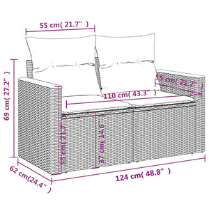 4-tlg. Garten Sofagarnitur Poly Rattan Beige