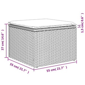 10-teilige Garten Sofagarnitur Beige Poly Rattan