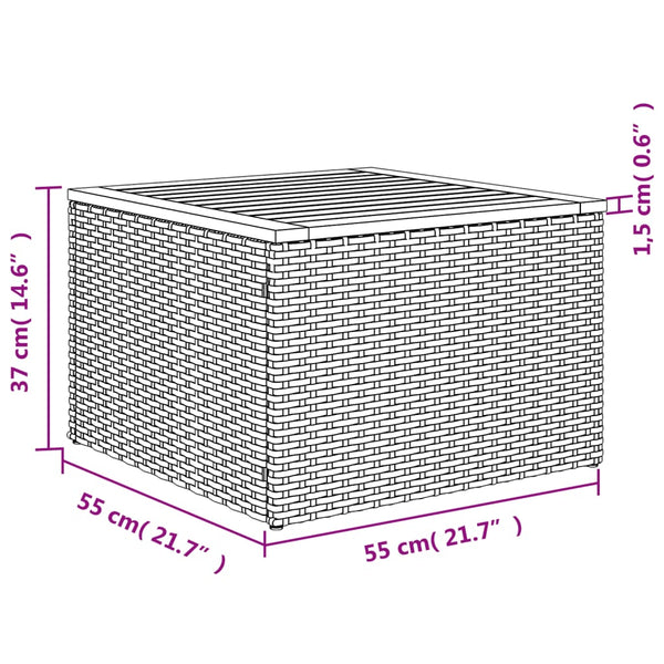 10-teilige Garten Sofagarnitur Beige Poly Rattan