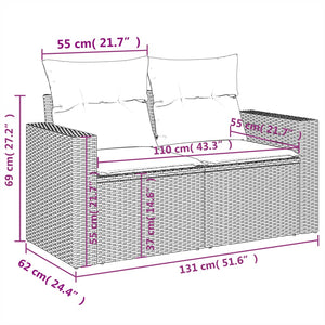 13-tlg. Garten Sofagarnitur Schwarz Poly Rattan