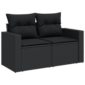 13-tlg. Garten Sofagarnitur Schwarz Poly Rattan