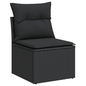 13-tlg. Garten Sofagarnitur Schwarz Poly Rattan
