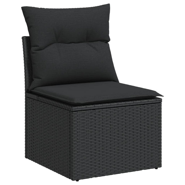 13-tlg. Garten Sofagarnitur Schwarz Poly Rattan
