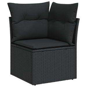 13-tlg. Garten Sofagarnitur Schwarz Poly Rattan