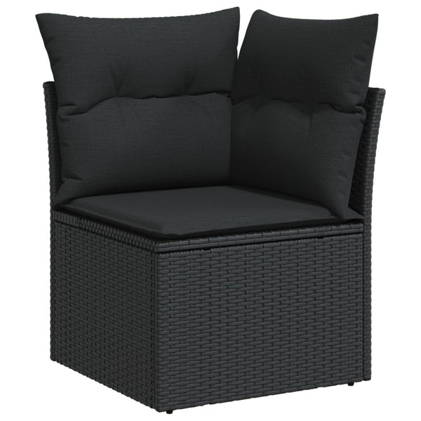 13-tlg. Garten Sofagarnitur Schwarz Poly Rattan