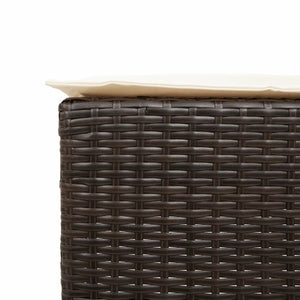 vidaXL Ensemble de bar de jardin 3 pcs avec coussins résine tressée marron