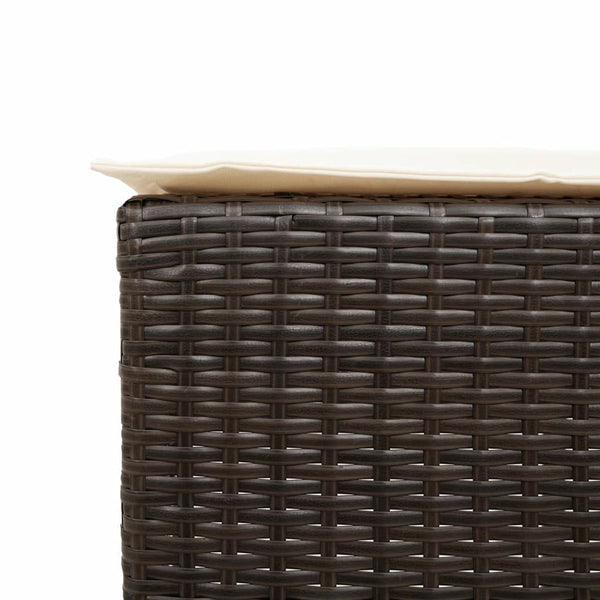 vidaXL Ensemble de bar de jardin 3 pcs avec coussins résine tressée marron